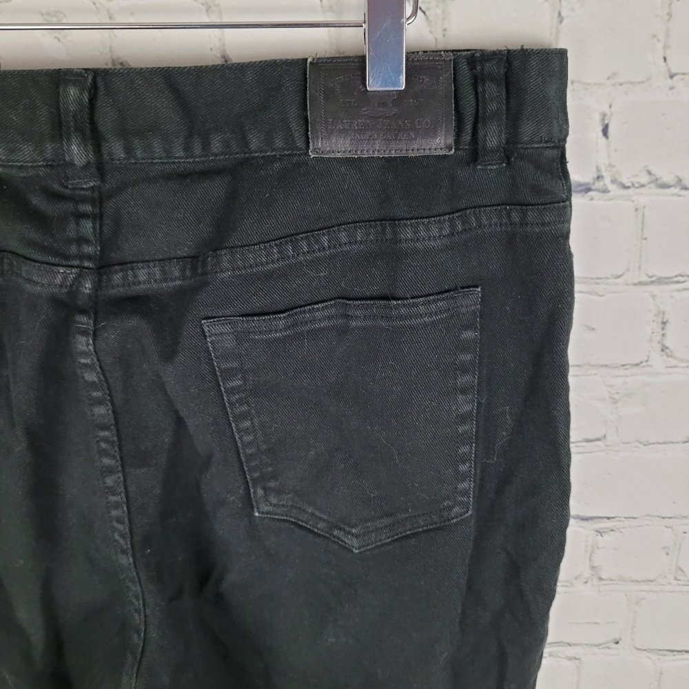 LAUREN RL | beaded accents stretch straight leg high waist jeans